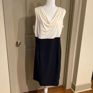 White and navy dress - two piece set